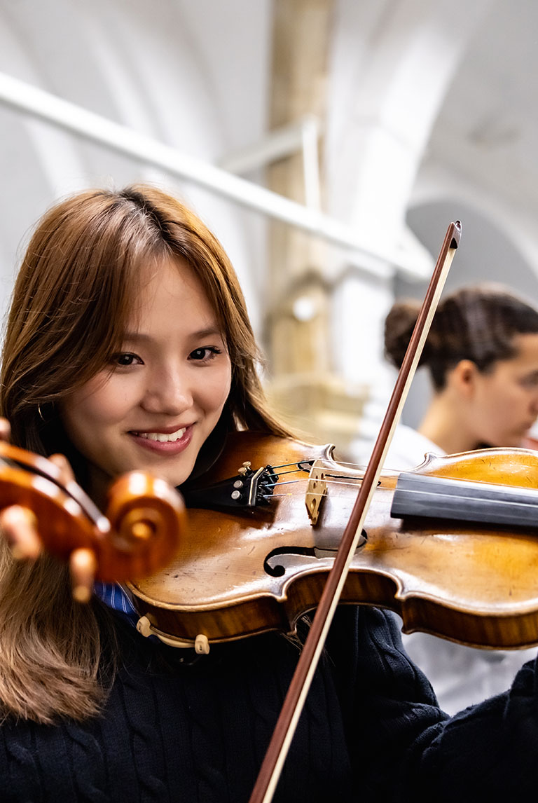 Lancing College Student playing violin